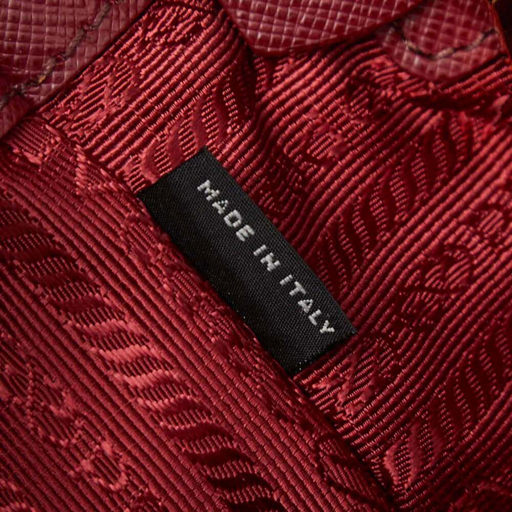Prada Triangle Logo Plate Handbag/Shoulder Bag, 2-Way, Red Saffiano Leather, ... - Picture 13 of 13